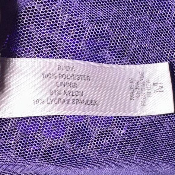 Vintage Victoria’s Secret Y2K Fairy Purple Sequin Mesh Babydoll Slip Dress M - Picture 7 of 13